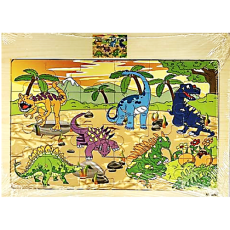 Wooden Tray Puzzle - 24 piece - Dinosaurs